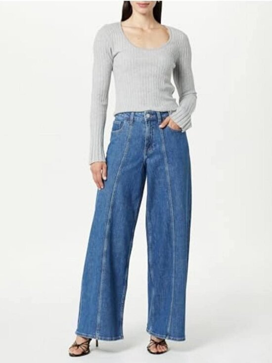 The Drop Denim - The Drop Freida wide leg jeans
